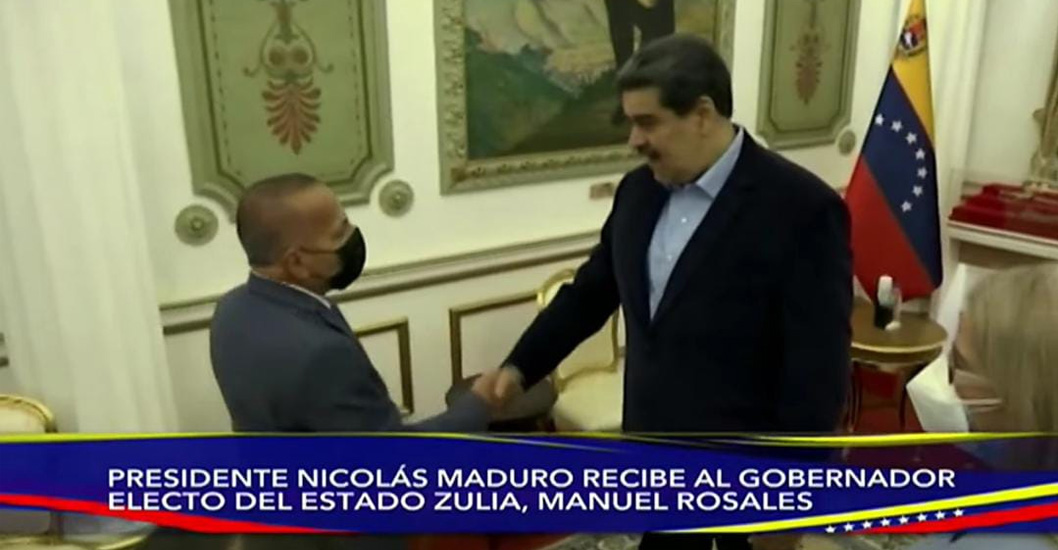 Imagen de la noticia: Nicolas Maduro recibe en Palacio al gobernador del Zulia Manuel Rosales