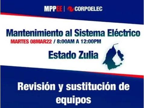 Imagen de la noticia: Municipios Valmore Rodríguez y Baralt: Corpoelec anuncia interrupción eléctrica para realizar trabajos de mantenimiento