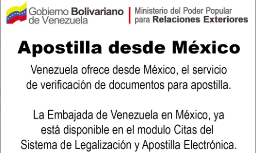Imagen de la noticia: Venezolanos ya pueden apostillar sus documentos desde México