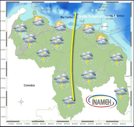 Imagen de la noticia: Inameh: Para este 2 de julio, se esperan lluvias en casi todo el país
