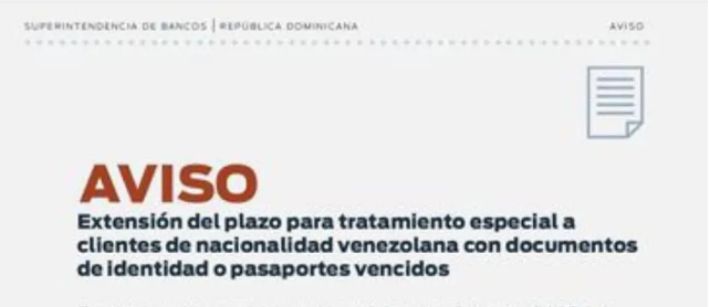 Imagen de la noticia: República Dominicana extiende uso de pasaporte venezolano vencido para trámites financieros