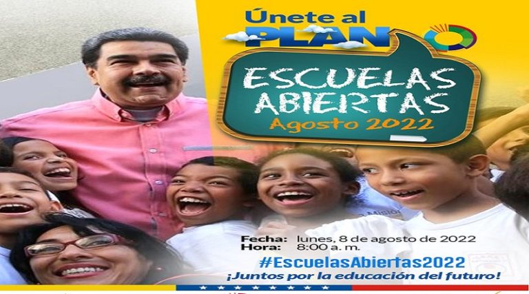 Imagen de la noticia: Plan Escuelas Abiertas arranca este lunes 8 de agosto en toda Venezuela