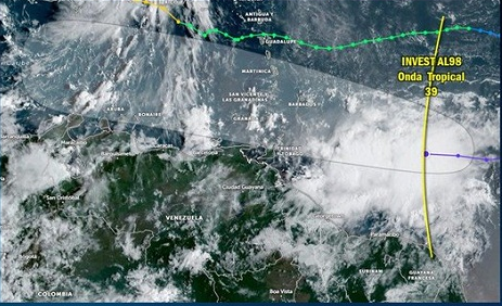Imagen de la noticia: Inameh: Onda Tropical 39 podría convertirse en ciclón y afectar costas venezolanas