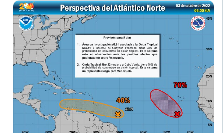 Imagen de la noticia: Inameh: Onda tropical que se aproxima a Venezuela se podría convertir en ciclón