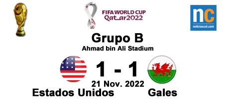 Imagen de la noticia: Mundial Qatar 2022: Estados Unidos y Gales empataron un gol