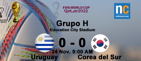 Imagen de la noticia: Mundial Qatar 2022: Uruguay empata 0-0 con Corea del Sur en su primer partido