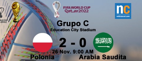 Imagen de la noticia: Mundial Qatar 2022: Polonia derrota a Arabia Saudí y asume el liderato del grupo C