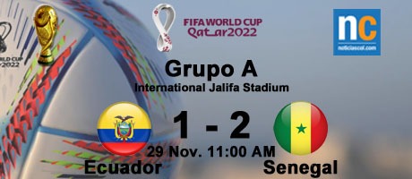 Imagen de la noticia: Mundial Catar 2022: Senegal derrota 2-1 a Ecuador y la deja fuera del mundial