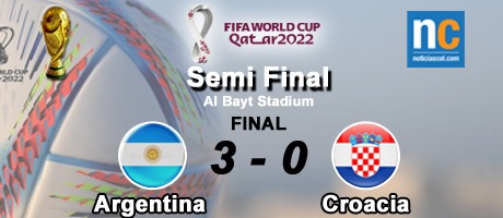 Imagen de la noticia: Mundial Catar 2022: Argentina vence 3-0 a Croacia y clasifica a la final