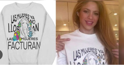 Imagen de la noticia: Shakira pone a la venta suéter: «Las mujeres ya no lloran, las mujeres facturan»