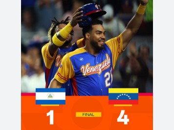 Imagen de la noticia: Clásico Mundial de Béisbol 2023: Venezuela derrota 4-1 a Nicaragua y tiene pie y medio en cuartos de final