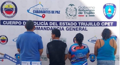 Imagen de la noticia: Estado Trujillo: Detienen a cuatro miembros de la banda «El Cagón»