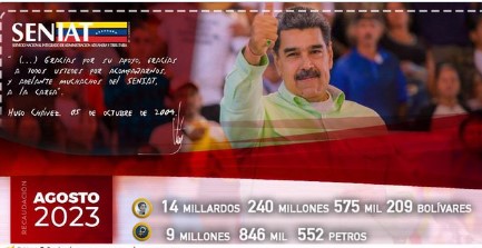 Imagen de la noticia: Seniat recauda más de 14 millardos de bolívares en agosto
